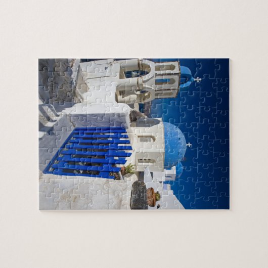 ギリシャとギリシャの島サントリーニの町のオイア3 ジグソーパズル (横)