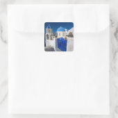 ギリシャとギリシャの島サントリーニの町のオイア3 スクエアシール (バッグ)