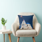 ギリシャとギリシャの島サントリーニの町のオイア4 クッション (椅子)