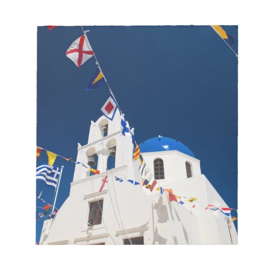 ギリシャとギリシャの島サントリーニの町のオイア4 ノートパッド (正面)