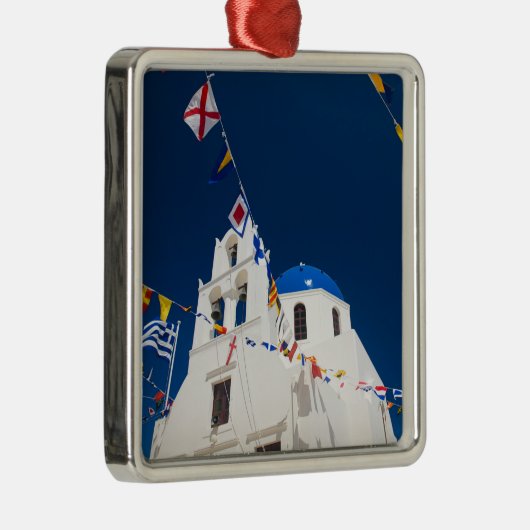 ギリシャとギリシャの島サントリーニの町のオイア4 メタルオーナメント (右)