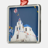 ギリシャとギリシャの島サントリーニの町のオイア4 メタルオーナメント (左)