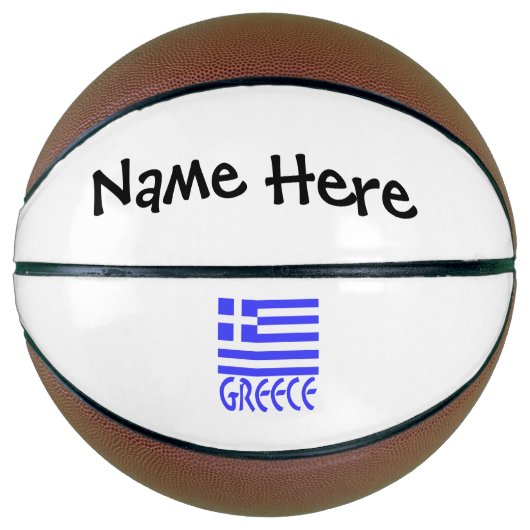 ギリシャとギリシャ国旗にあなたの名前 バスケットボール (正面)