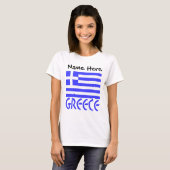 ギリシャとギリシャ国旗のカスタマイズ商品 Tシャツ (正面フル)