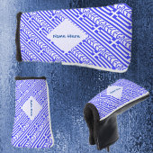 ギリシャとギリシャ国旗のタイル張りブルーパーソナライズされた ゴルフヘッドカバー