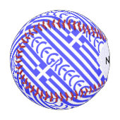 ギリシャとギリシャ国旗のタイル貼りパーソナライズされた 野球ボール (正面左)