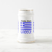 ギリシャとギリシャ国旗の名前 ビールジョッキ (中央)