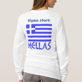 ギリシャとギリシャ国旗の青いパーソナライゼーション Tシャツ (裏面)