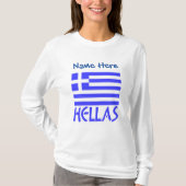 ギリシャとギリシャ国旗の青いパーソナライゼーション Tシャツ (正面)