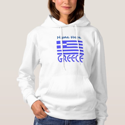 ギリシャとギリシャ国旗ブルーのパーソナライズ  パーカ (正面)