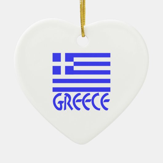 ギリシャとギリシャ国旗 セラミックオーナメント (正面)
