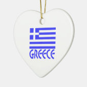 ギリシャとギリシャ国旗 セラミックオーナメント (左)
