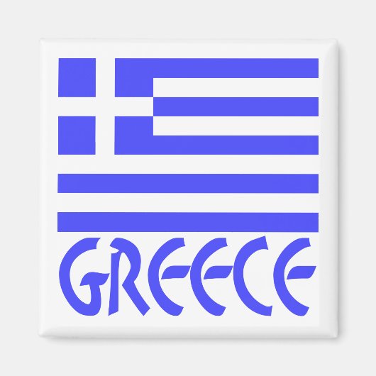 ギリシャとギリシャ国旗 マグネット (正面)
