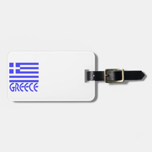 ギリシャとギリシャ国旗 ラゲッジタグ (正面横)