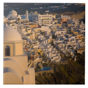 ギリシャとサントリーニ島の町 タイル