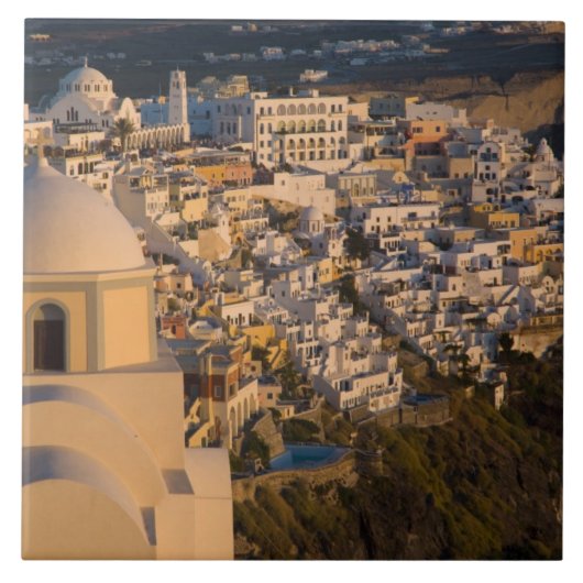 ギリシャとサントリーニ島の町 タイル (正面)
