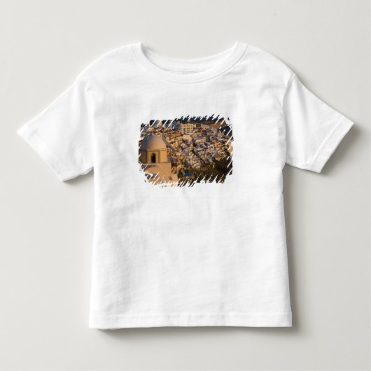 ギリシャとサントリーニ島の町 トドラーTシャツ (正面)