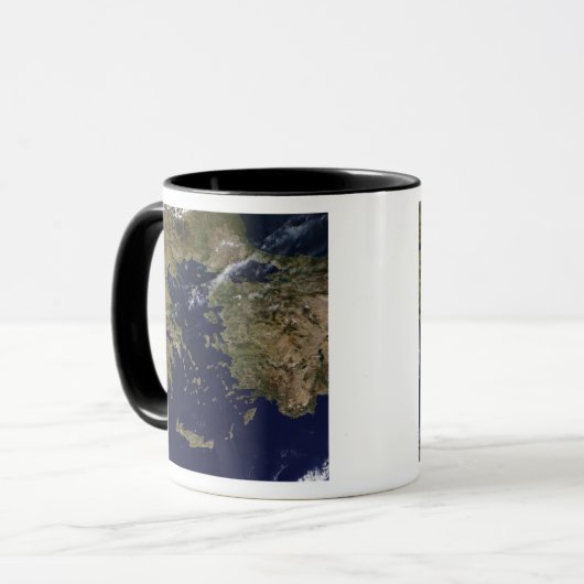 ギリシャとトルコの衛星表示 マグカップ (正面左)