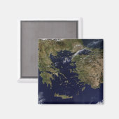 ギリシャとトルコの衛星表示 マグネット (正面/裏面)