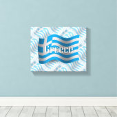 ギリシャなびく国旗 キャンバスプリント (インサイチュ (ウッドフロア))