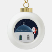 ギリシャのΚαλά Χριστούγεννα 、サンタ&ルドルフ セラミックボールオーナメント (正面)