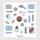 ギリシャのお土産アイコンの品揃え シール (シート)