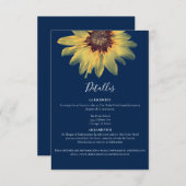 ギリシャのひまわりクロージングカードのラスティック詳細 招待状 (正面/裏面)