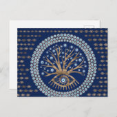 ギリシャのアイツリー – Mati Mataki - Matiasma on blue ポストカード (正面/裏面)