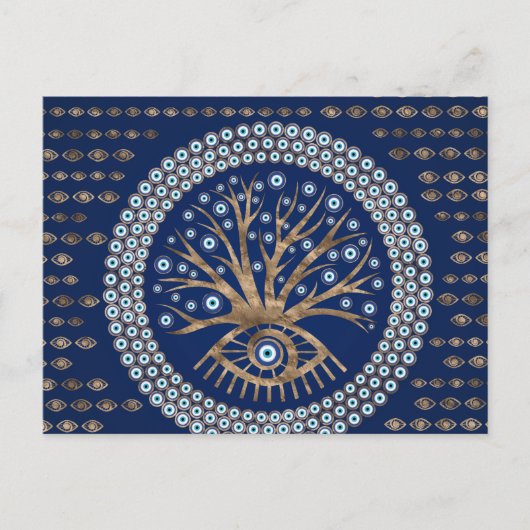 ギリシャのアイツリー – Mati Mataki - Matiasma on blue ポストカード (正面)