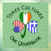 ギリシャのアイリッシュアメリカンパーソナライズされたシャムロック国旗 ウィンドウサイン (シート3)