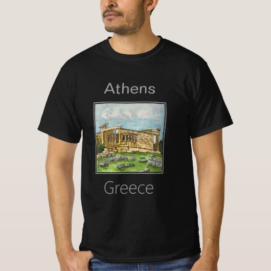 ギリシャのアクロポリス,エレキテイオンのキャリアテ Tシャツ (正面)
