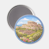 ギリシャのアクロポリス マグネット (正面/裏面)