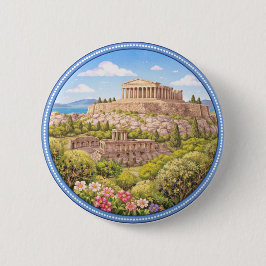 ギリシャのアクロポリス 缶バッジ