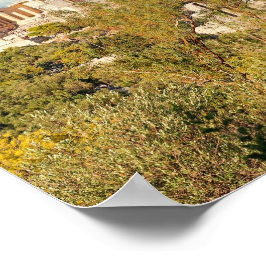 ギリシャのアテネのアクロポリスのパルテノン神殿 ポスター (角)