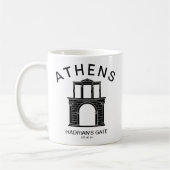ギリシャのアテネのハドリアンの門 コーヒーマグカップ (左)