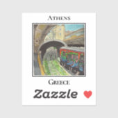 ギリシャのアテネのモナスティラキにある落書き電車 シール (シート)