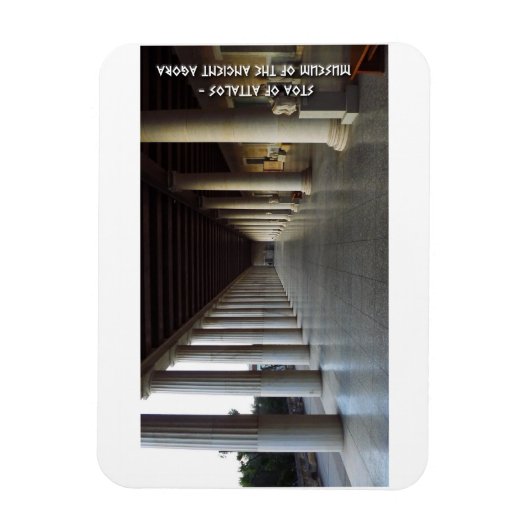 ギリシャのアテネの古代アゴラ。ストア・オブ・アタロス マグネット (縦)