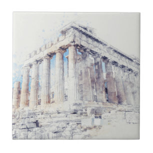 ギリシャのアテネの古代サイトパルテノン タイル