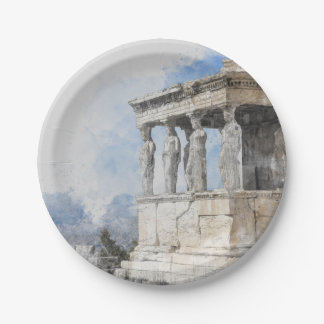 ギリシャのアテネの古代遺跡 ペーパープレート