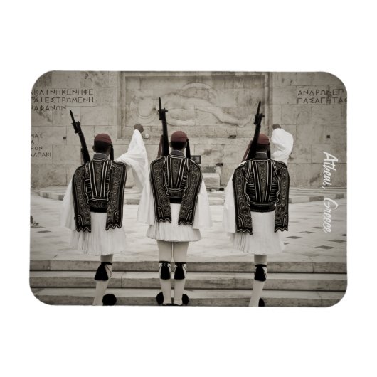 ギリシャのアテネの名誉警備員のヴィンテージ写真 マグネット (横)