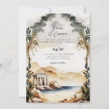 ギリシャのアテネの結婚式の招待状