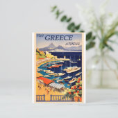 ギリシャのアテネハーバーヴィンテージ旅行はがき ポストカード (スタンド正面)