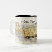 ギリシャのアテネ,ヘロディオンの古代劇場 ツートーンマグカップ (正面左)