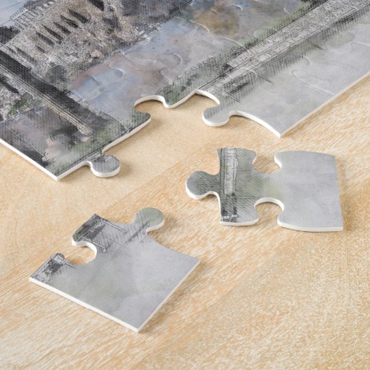 ギリシャのアテネ、古代の寺院ゼウス ジグソーパズル (側面)