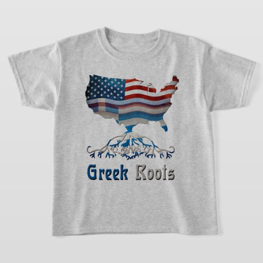 ギリシャのアメリカのルーツ Tシャツ (レイダウン)