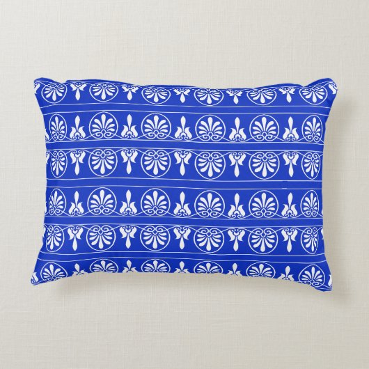 ギリシャのアラベスク地中海の様式の青 アクセントクッション (裏面)