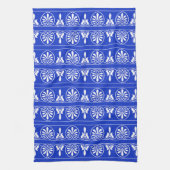 ギリシャのアラベスク地中海の様式の青 キッチンタオル (縦)