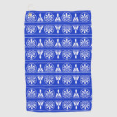 ギリシャのアラベスク地中海の様式の青 ゴルフタオル (正面)