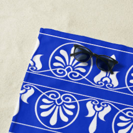 ギリシャのアラベスク地中海の様式の青 ビーチタオル