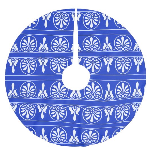 ギリシャのアラベスク地中海の様式の青 ブラッシュドポリエステルツリースカート (正面)